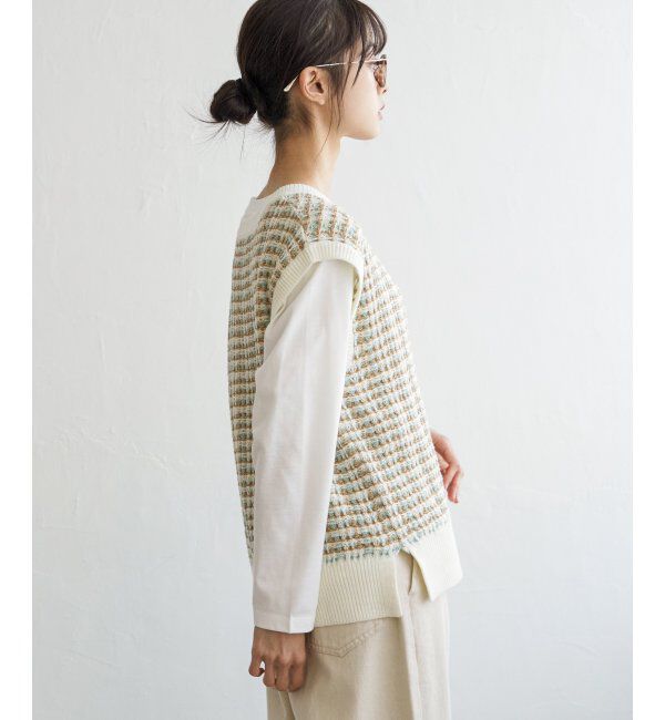 Lbc with Life「【2点セット】ブークレMIXニットアンサンブル」|ニット・セーター|