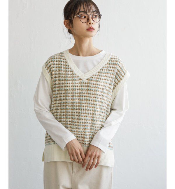 Lbc with Life「【2点セット】ブークレMIXニットアンサンブル」|ニット・セーター|