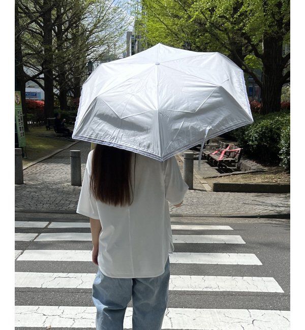 Lbc with Life「オーガンジーテープ折りたたみ傘 遮光」|傘|グレイ