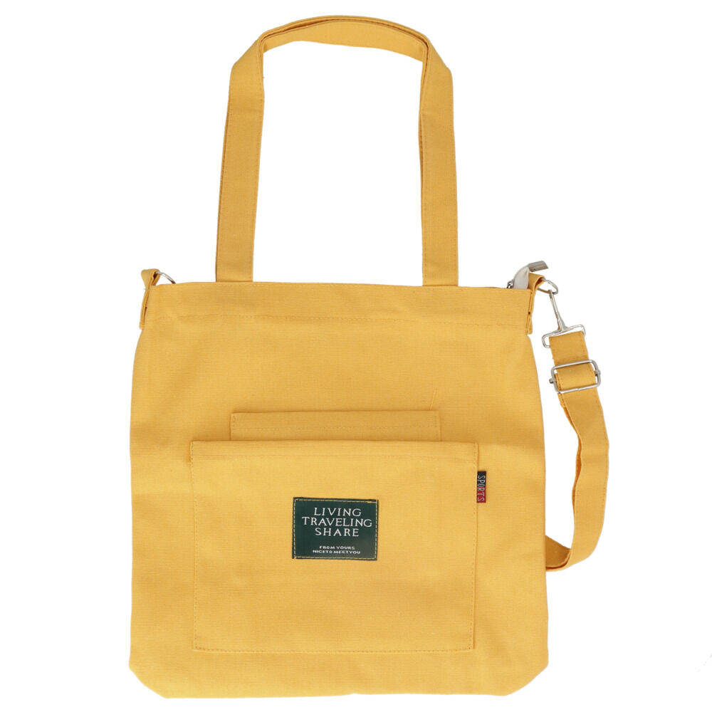BACKYARD FAMILY「キャンバス 2way トートバッグ ファスナー付き レディース 通販 ショルダーバッグ 布」|トートバッグ|イエロー1