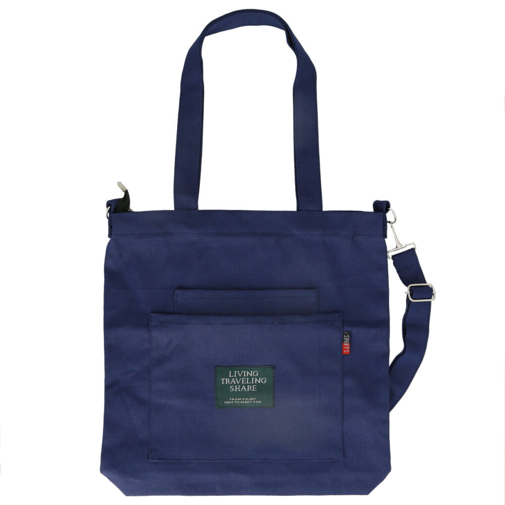 BACKYARD FAMILY「キャンバス 2way トートバッグ ファスナー付き レディース 通販 ショルダーバッグ 布」|トートバッグ|ブルー1