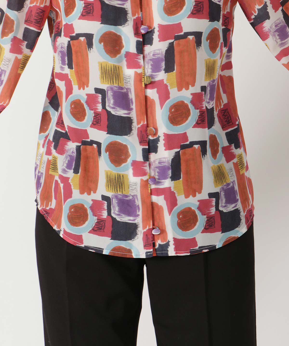 REDYAZEL「カラフルペイントデコルテあきブラウス」|シャツ・ブラウス|