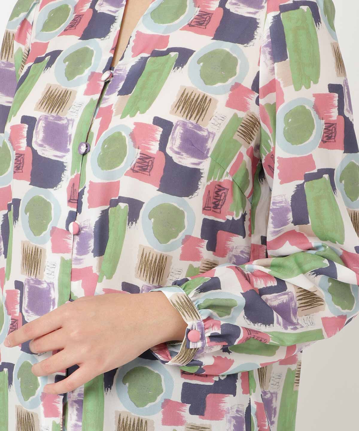 REDYAZEL「カラフルペイントデコルテあきブラウス」|シャツ・ブラウス|