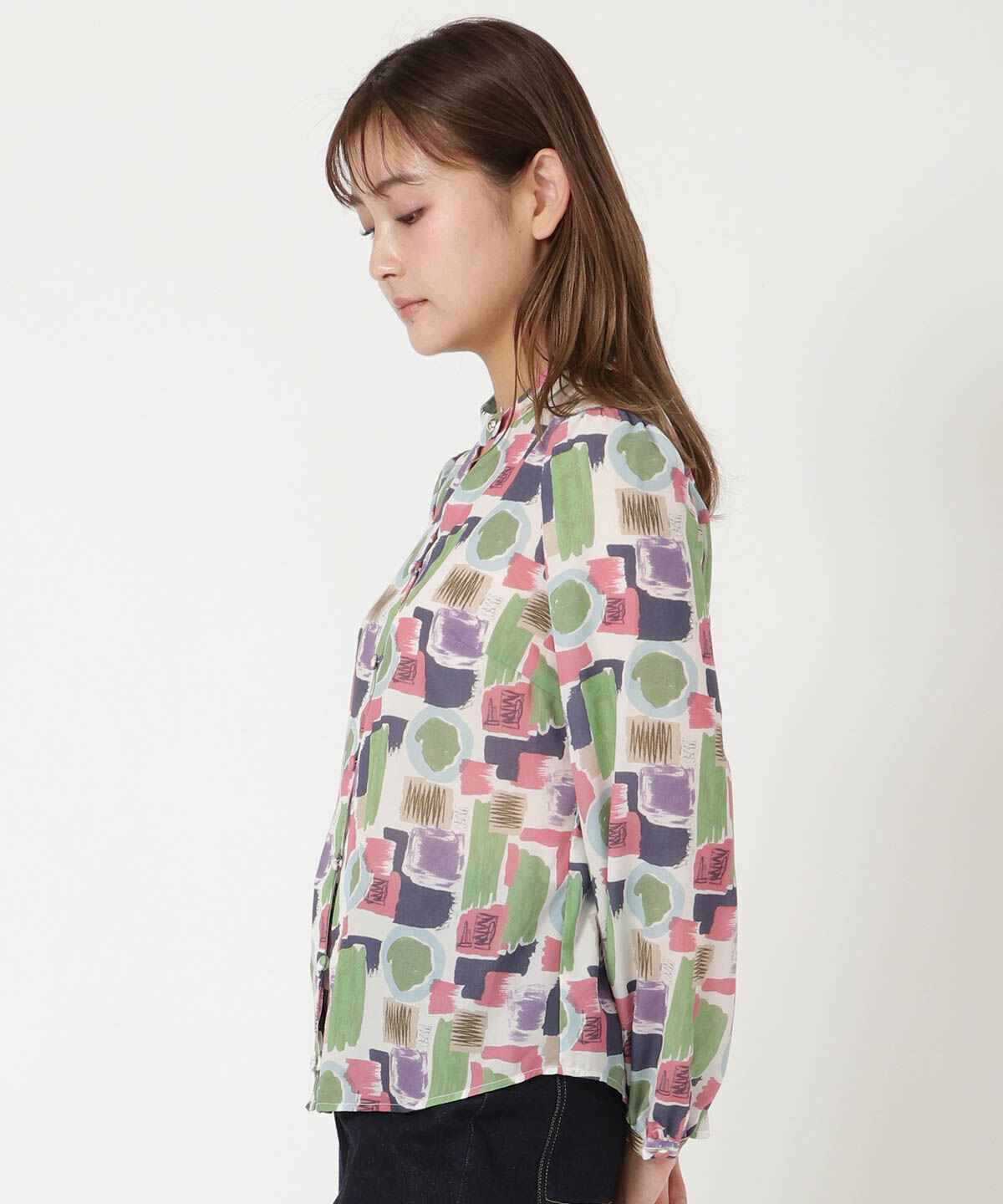 REDYAZEL「カラフルペイントデコルテあきブラウス」|シャツ・ブラウス|