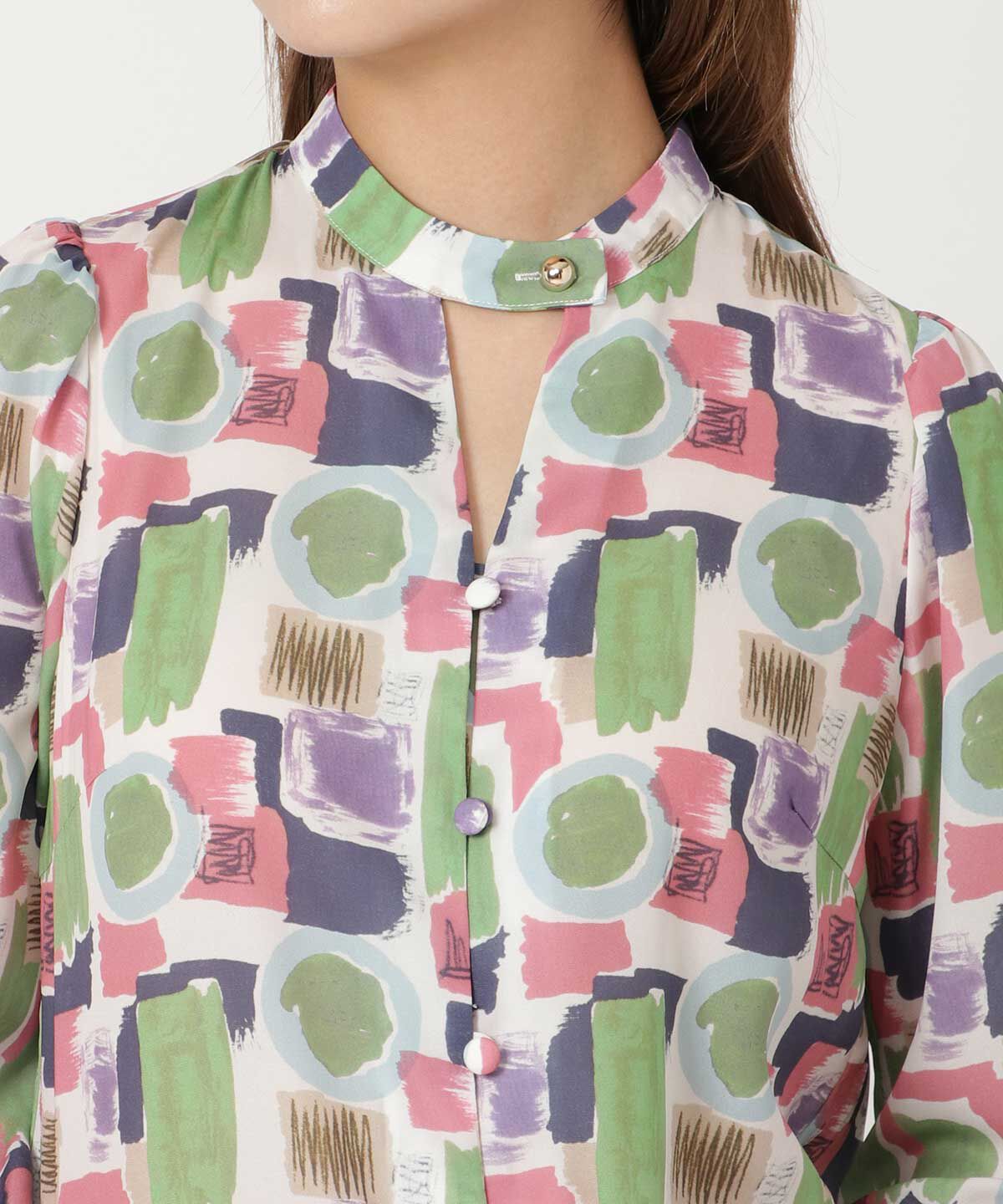 REDYAZEL「カラフルペイントデコルテあきブラウス」|シャツ・ブラウス|