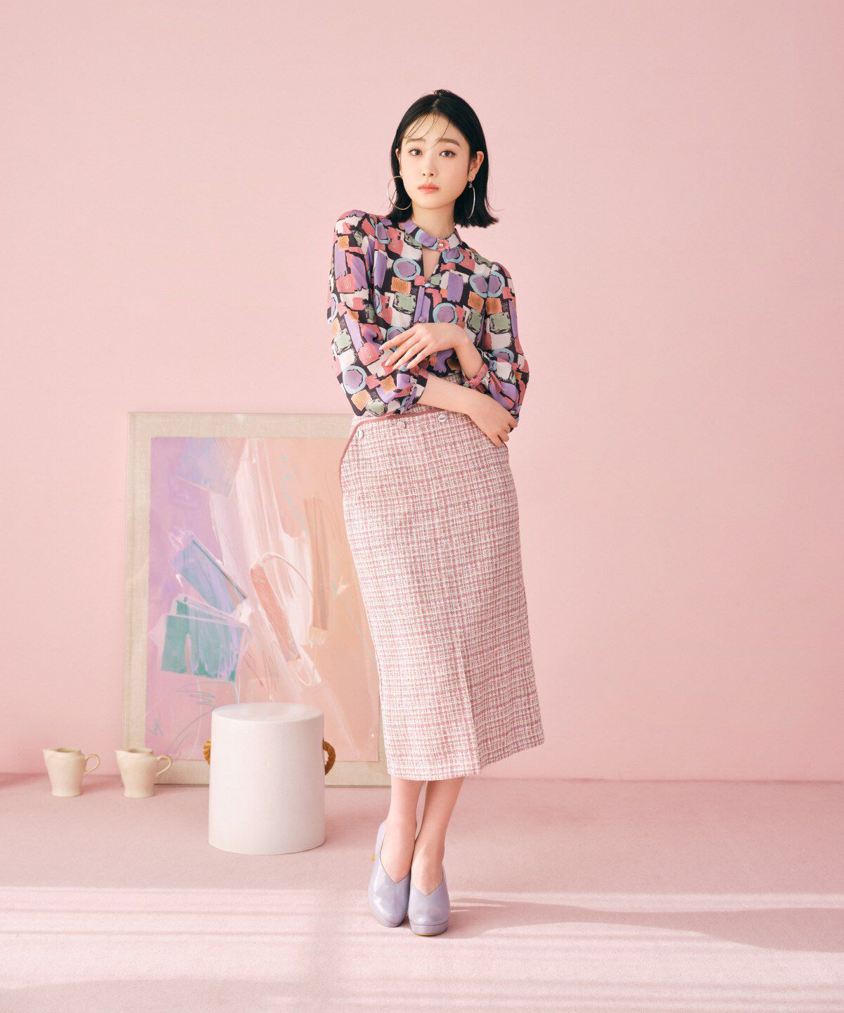 REDYAZEL「カラフルペイントデコルテあきブラウス」|シャツ・ブラウス|