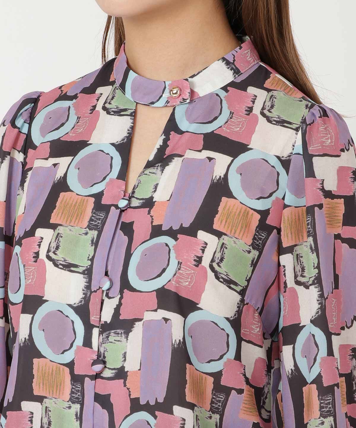 REDYAZEL「カラフルペイントデコルテあきブラウス」|シャツ・ブラウス|