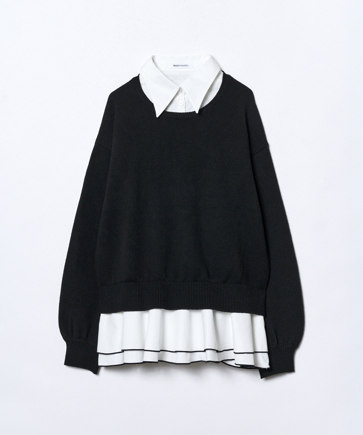 REDYAZEL「フリルドッキングニットトップス」|ニット・セーター|