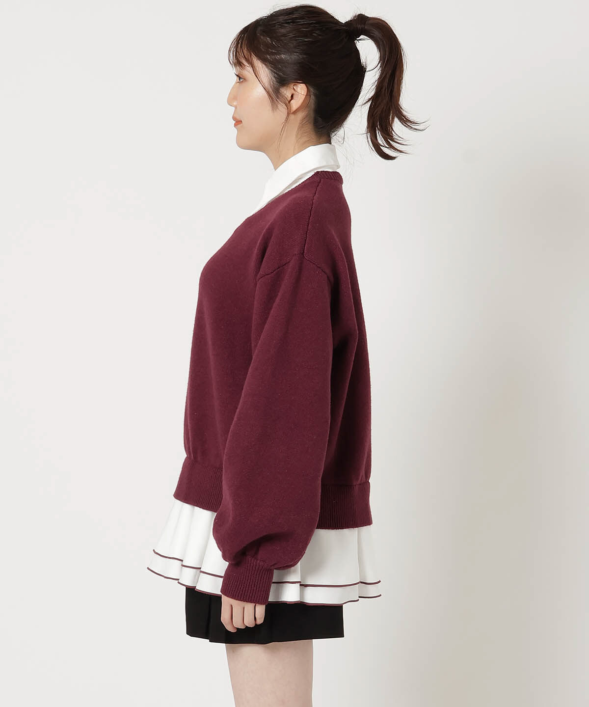 REDYAZEL「フリルドッキングニットトップス」|ニット・セーター|