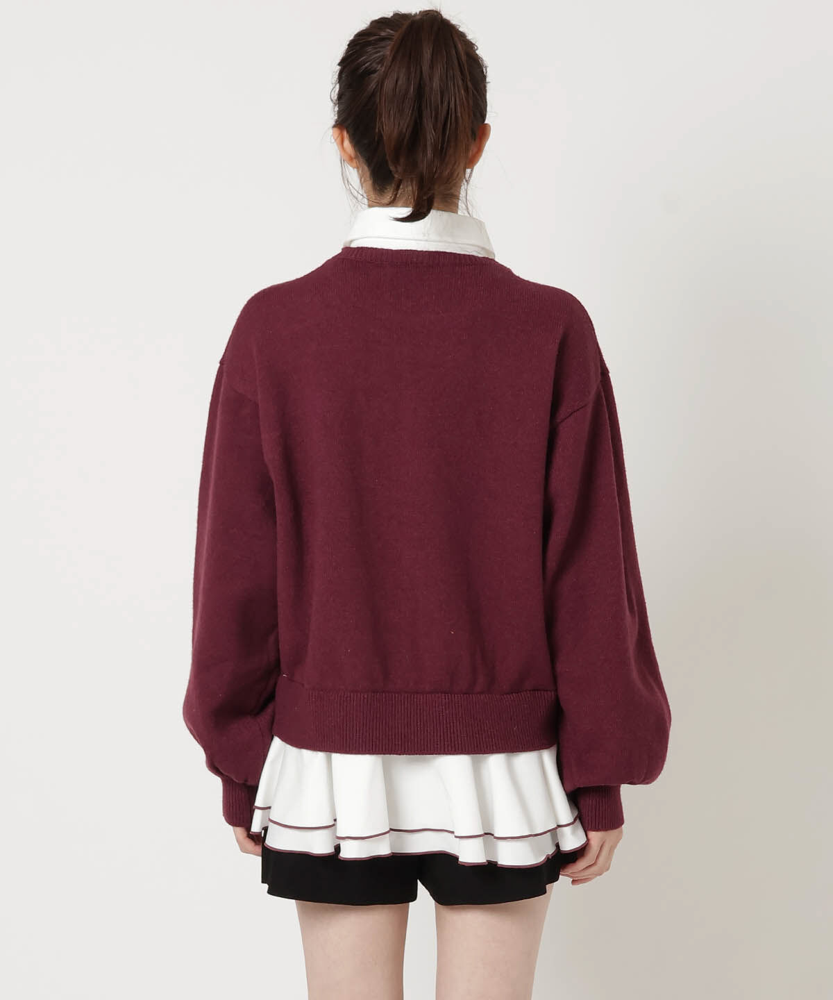 REDYAZEL「フリルドッキングニットトップス」|ニット・セーター|