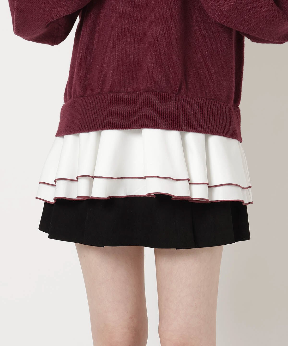 REDYAZEL「フリルドッキングニットトップス」|ニット・セーター|