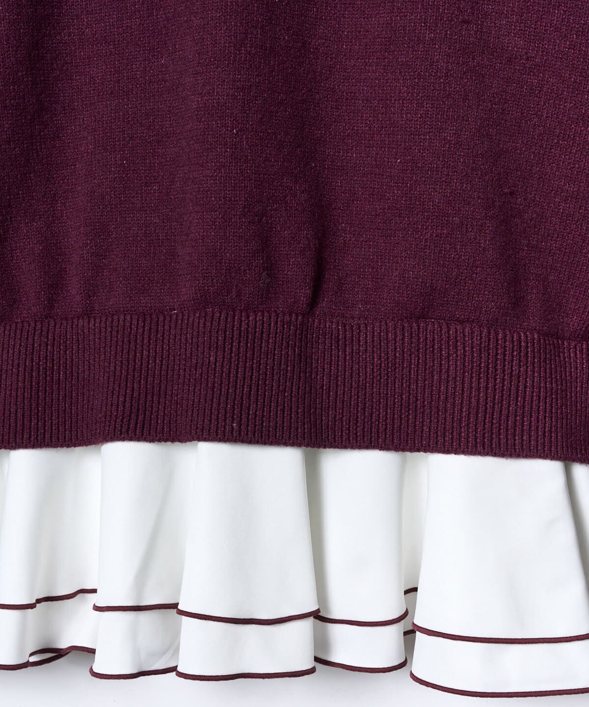 REDYAZEL「フリルドッキングニットトップス」|ニット・セーター|