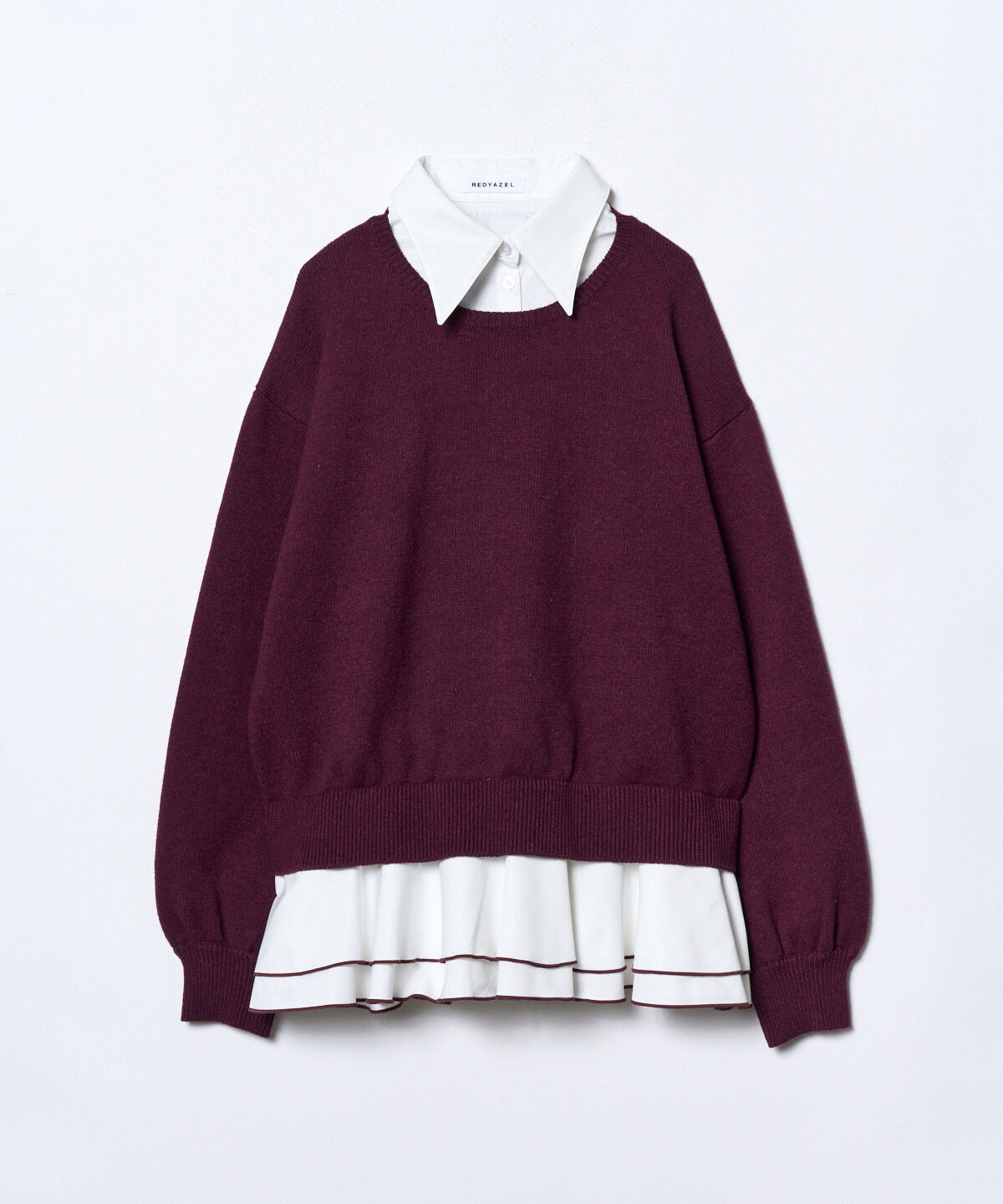 REDYAZEL「フリルドッキングニットトップス」|ニット・セーター|