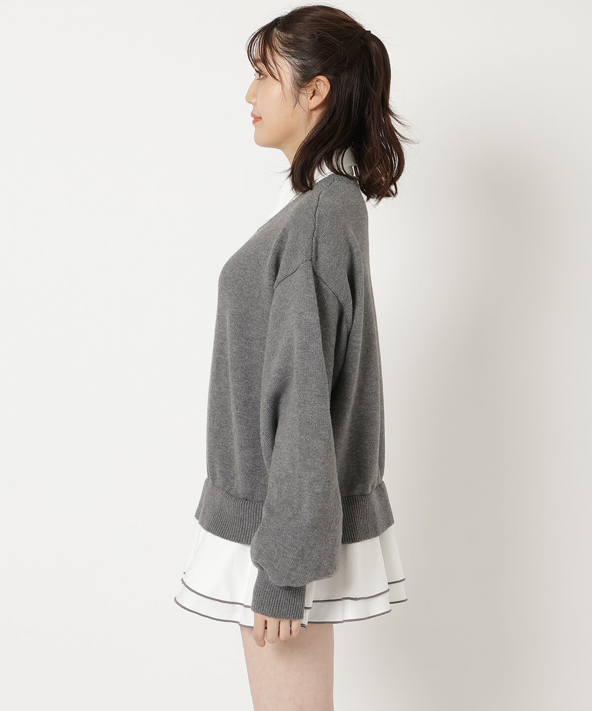 REDYAZEL「フリルドッキングニットトップス」|ニット・セーター|