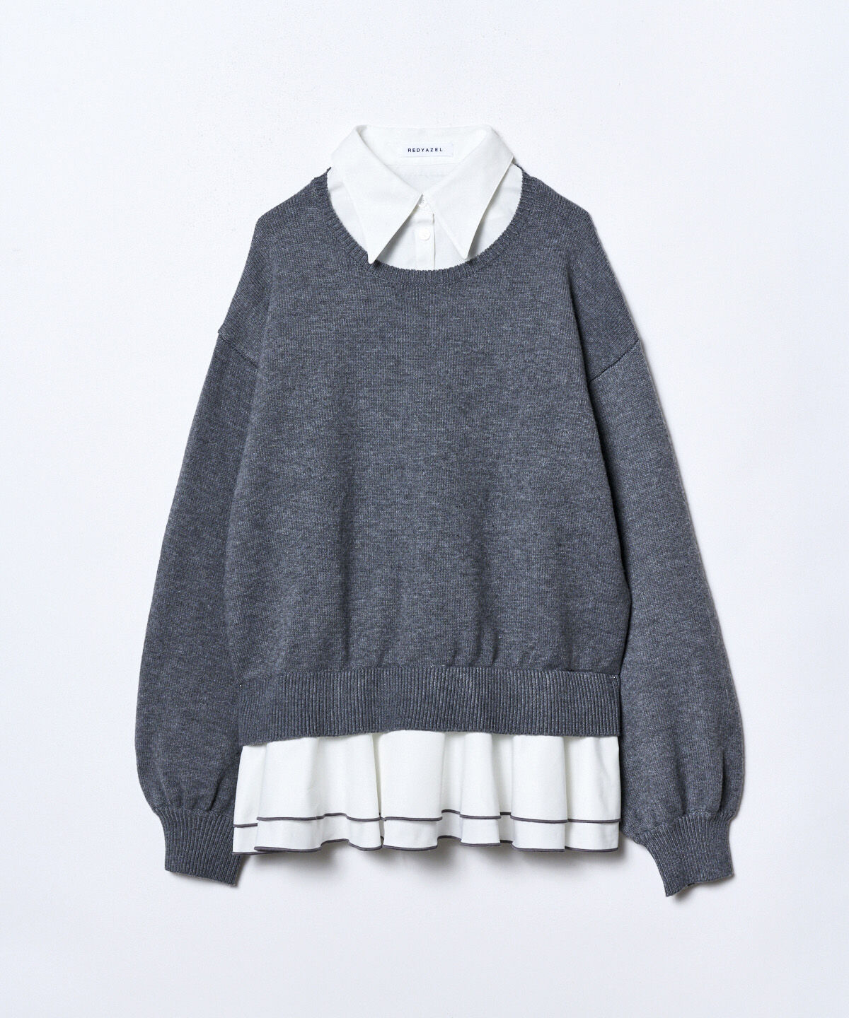 REDYAZEL「フリルドッキングニットトップス」|ニット・セーター|