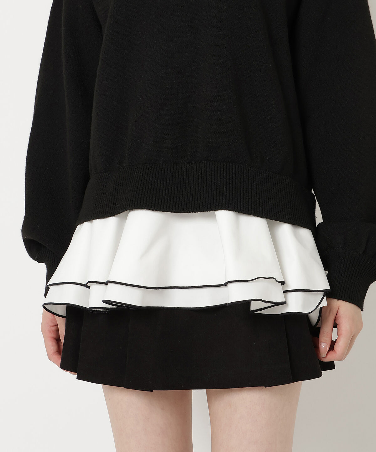 REDYAZEL「フリルドッキングニットトップス」|ニット・セーター|