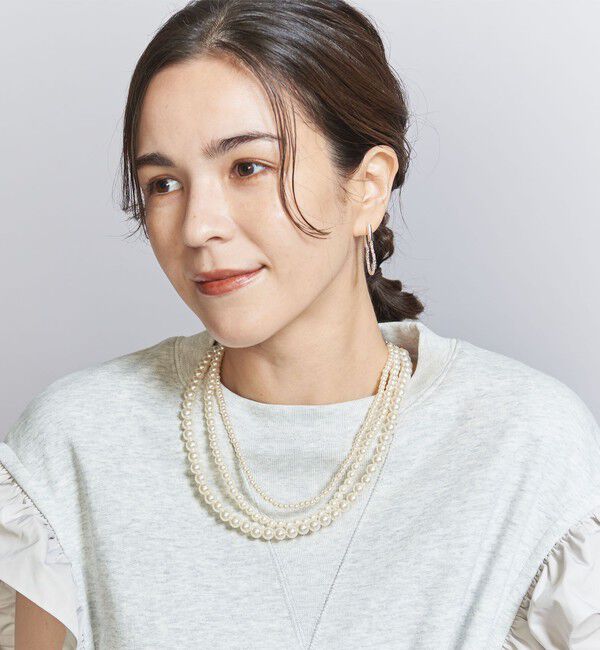 BEAUTY&YOUTH UNITED ARROWS「パールモチーフ 3連 ショートネックレス」|ネックレス|