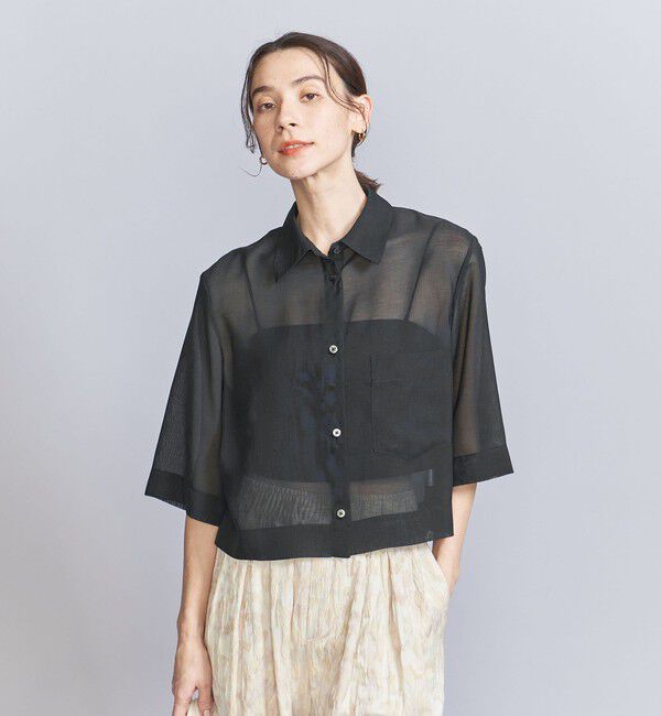 BEAUTY&YOUTH UNITED ARROWS「ポリエステル オーガンジー シャツ -ウォッシャブル-」|シャツ・ブラウス|