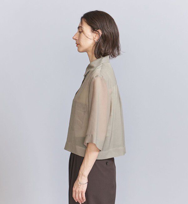 BEAUTY&YOUTH UNITED ARROWS「ポリエステル オーガンジー シャツ -ウォッシャブル-」|シャツ・ブラウス|