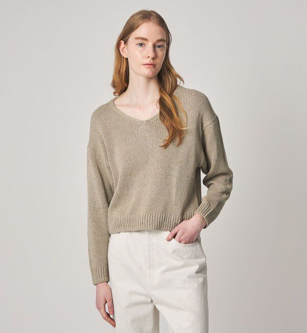 STEVEN ALAN「＜Steven Alan＞コットン シルク Vネック ニット」|ニット・セーター|BEIGE