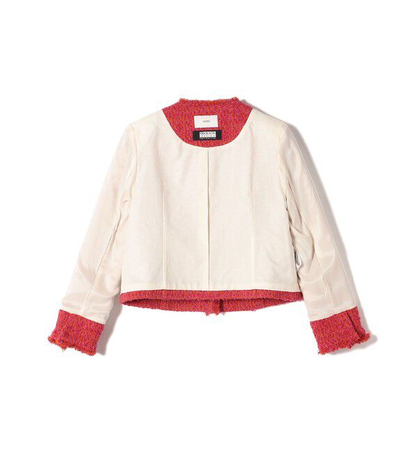 SHIPS for women「GIOLICA: ツイード ノーカラー ジャケット」|ノーカラージャケット|