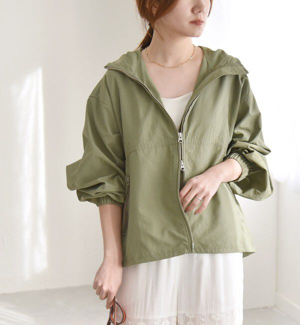 quaranciel「quaranciel:〈洗濯機可能〉ライト フーディー ナイロン ダブルジップ ブルゾン」|ブルゾン・スタジャン|