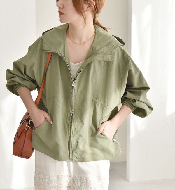 quaranciel「quaranciel:〈洗濯機可能〉ライト フーディー ナイロン ダブルジップ ブルゾン」|ブルゾン・スタジャン|