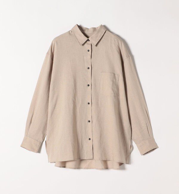 quaranciel「quaranciel:〈洗濯機可能〉リネン ミックス レギュラーカラー ポケット オーバー シャツ」|シャツ・ブラウス|