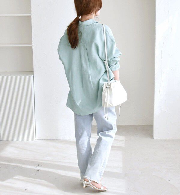 quaranciel「quaranciel:〈洗濯機可能〉リネン ミックス レギュラーカラー ポケット オーバー シャツ」|シャツ・ブラウス|