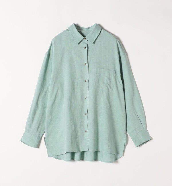 quaranciel「quaranciel:〈洗濯機可能〉リネン ミックス レギュラーカラー ポケット オーバー シャツ」|シャツ・ブラウス|