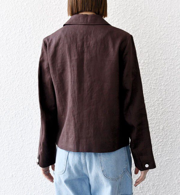 SHIPS any「SHIPS any:〈洗濯機可能〉ヨーロピアンフラックス リネン コンパクト テーラード ジャケット」|テーラードジャケット|