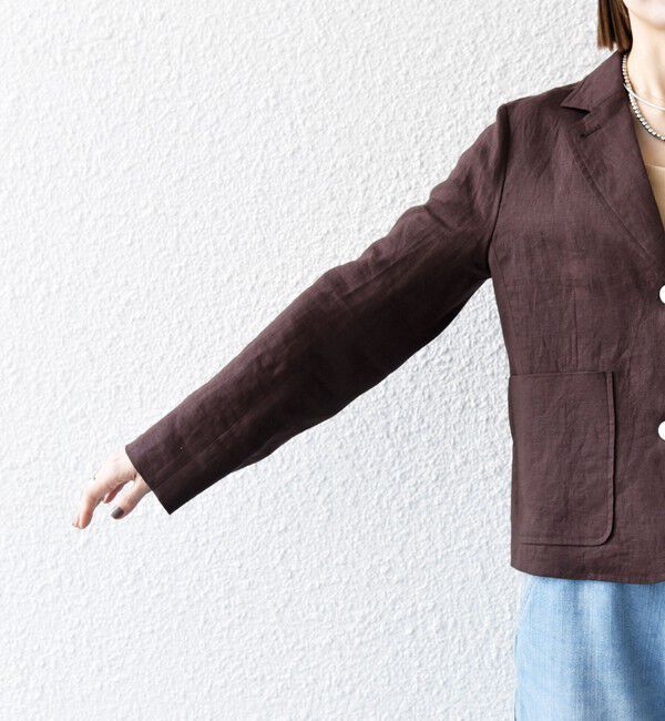 SHIPS any「SHIPS any:〈洗濯機可能〉ヨーロピアンフラックス リネン コンパクト テーラード ジャケット」|テーラードジャケット|