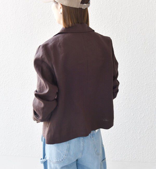 SHIPS any「SHIPS any:〈洗濯機可能〉ヨーロピアンフラックス リネン コンパクト テーラード ジャケット」|テーラードジャケット|