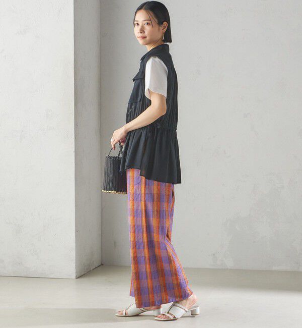 SHIPS for women「〈手洗い可能〉DEVEAUX マドラス チェック ギャザー パンツ」|その他|