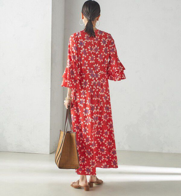 SHIPS for women「小泉里子コラボ:〈手洗い可能〉フラワー プリント ワンピース」|ワンピース|