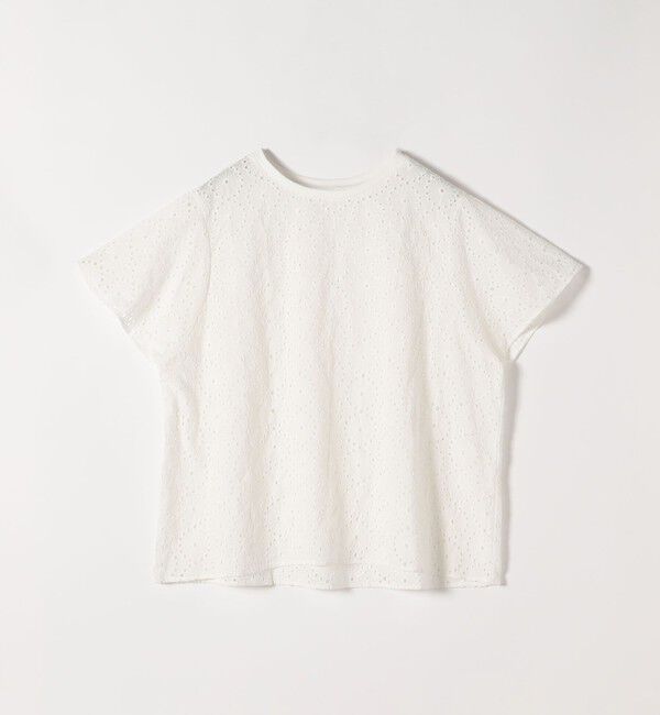 quaranciel「quaranciel:〈手洗い可能〉フラワー 刺繍 アイレット ハーフスリーブ プルオーバー」|シャツ・ブラウス|