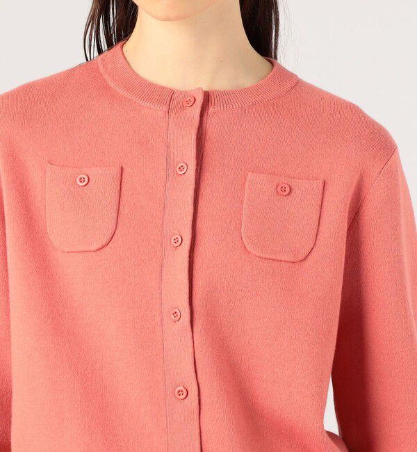 CaBaN コットンカシミヤクルーネックカーディガン ピンク コットンカシミヤ クルーネックカーディガン（CABaN）｜ルミネの