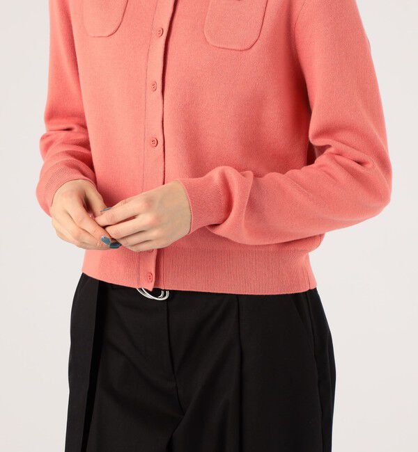 CaBaN コットンカシミヤクルーネックカーディガン ピンク コットンカシミヤ クルーネックカーディガン（CABaN）｜ルミネの