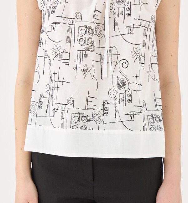 TOMORROWLAND collection「キッチンエンブロイダリー ネックギャザーブラウス」|シャツ・ブラウス|