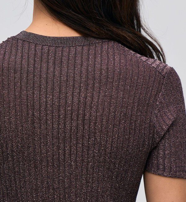 BACCA「レーヨンラメ リブハーフスリーブニット」|ニット・セーター|