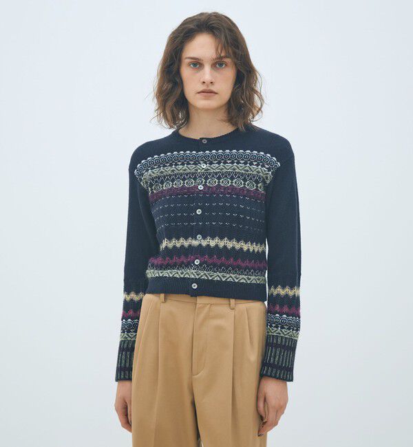 MACPHEE「フェアアイル クルーネックカーディガン」|カーディガン|