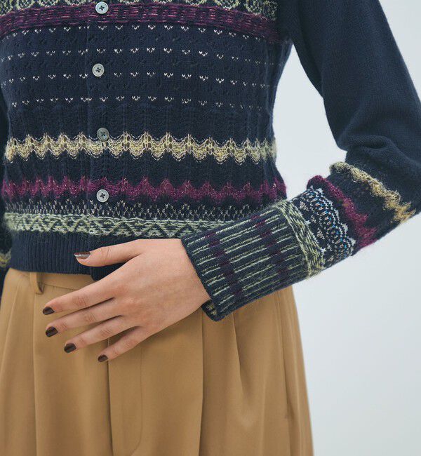 MACPHEE「フェアアイル クルーネックカーディガン」|カーディガン|