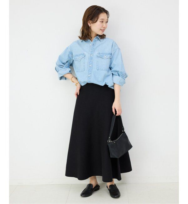 SLOBE IENA「《追加》ミラノリブニットフレアスカート」|スカート|