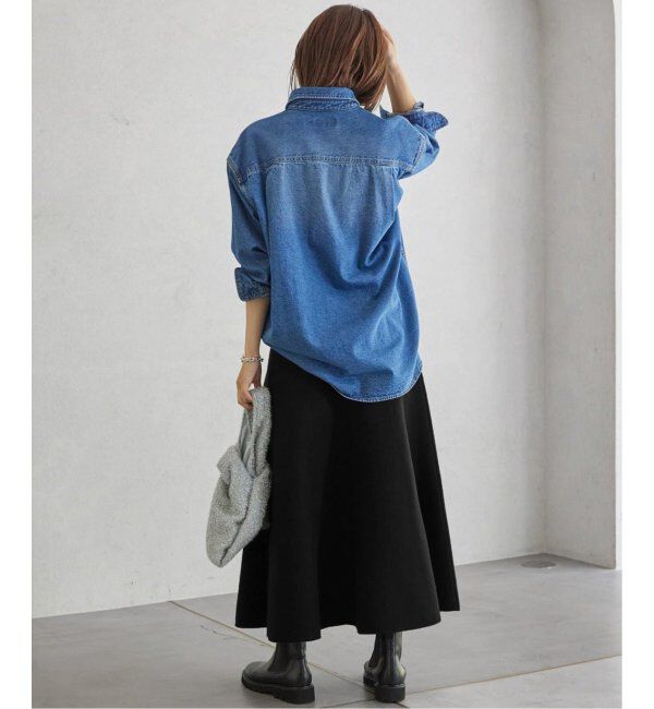 SLOBE IENA「《追加》ミラノリブニットフレアスカート」|スカート|