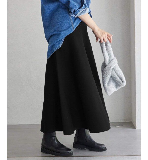 SLOBE IENA「《追加》ミラノリブニットフレアスカート」|スカート|