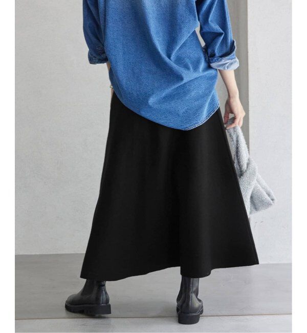 SLOBE IENA「《追加》ミラノリブニットフレアスカート」|スカート|