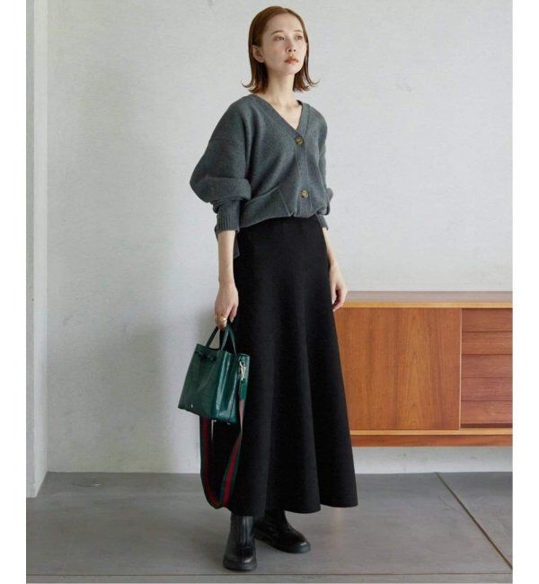 SLOBE IENA「《追加》ミラノリブニットフレアスカート」|スカート|