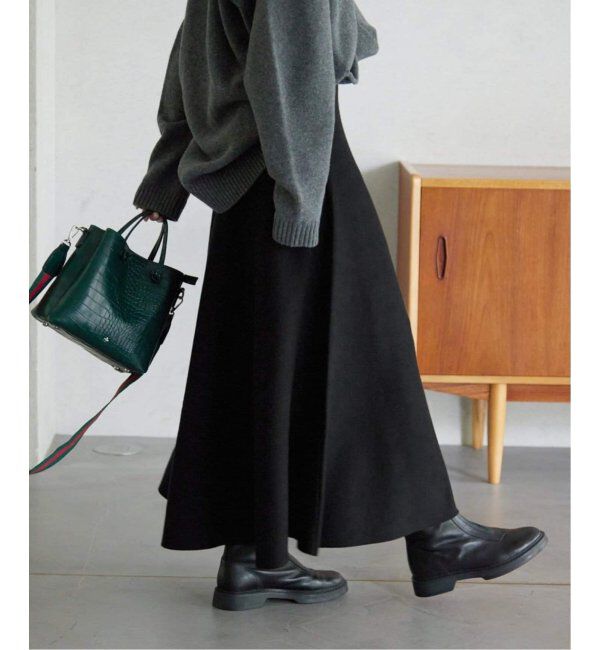 SLOBE IENA「《追加》ミラノリブニットフレアスカート」|スカート|