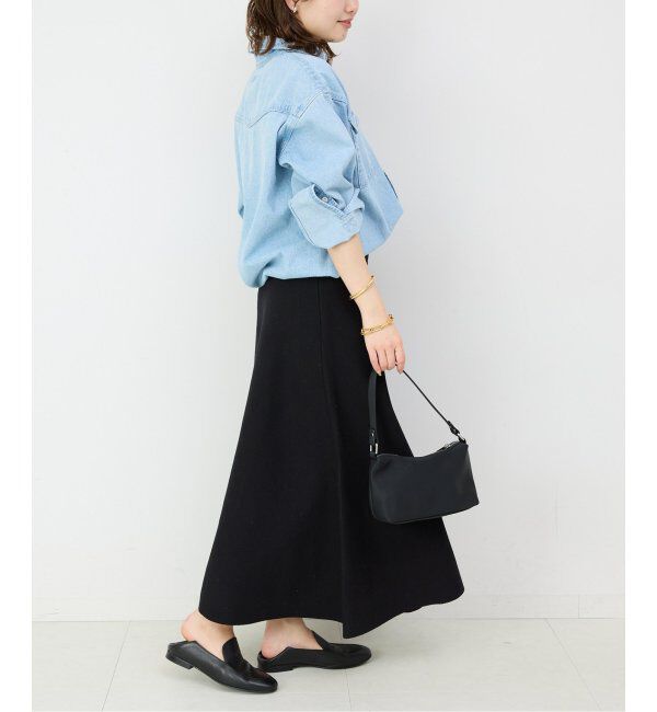 SLOBE IENA「《追加》ミラノリブニットフレアスカート」|スカート|