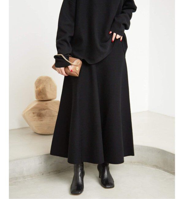 SLOBE IENA「《追加》ミラノリブニットフレアスカート」|スカート|
